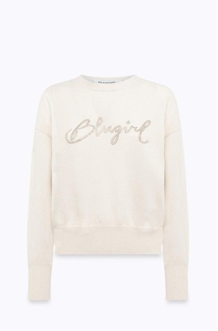 Pleten logo pulover od mješavine vune i kašmira