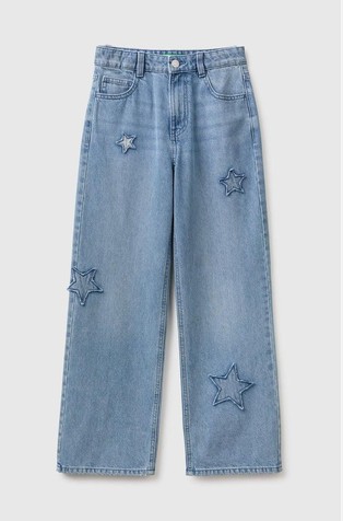 Straight fit jeans hlače s našivcima zvijezda