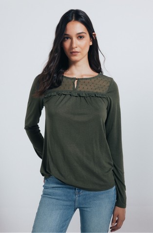 Plumetis ruffle shirt