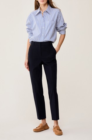 Slim-fit cotton trousers