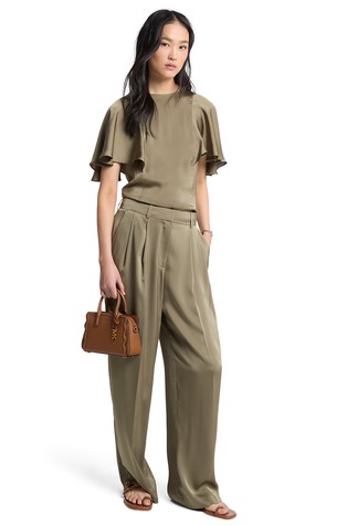 Satin Blouse with Wide Sleeves