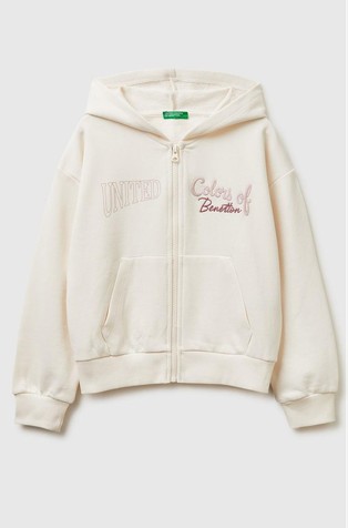 Cotton zip hoodie with logo