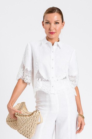Linen shirt with lace