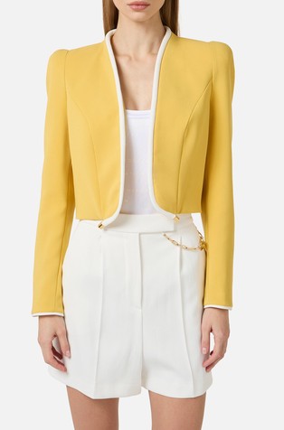 Jacket in lightweight crêpe fabric with contrast 3D piping