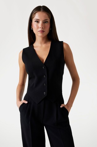 Tailored crepon vest
