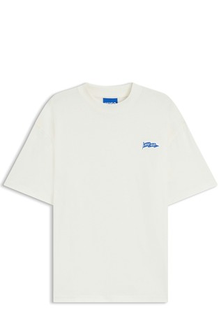 Logo-flag loose T-shirt in cotton jersey