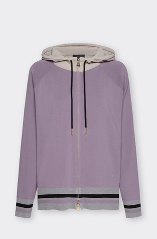 Pulover od mješavine viskoze s kapuljačom i raznobojnim blokovima