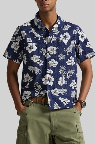 Classic fit teksturirana košulja kratkih rukava