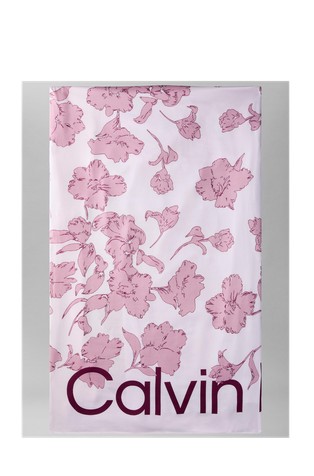 Square Floral Logo Scarf