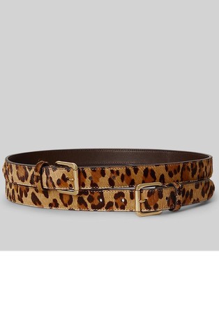 Haircalf Double-buckle Stacked Wide Belt