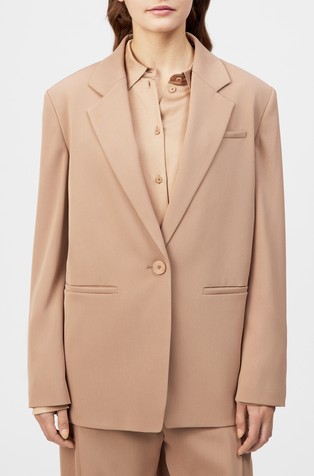 Relaxed single-breasted blazer in techno twill