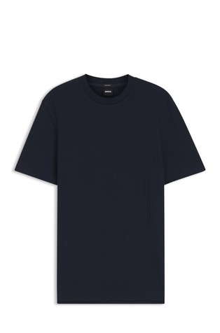 Jacquard-pattern T-shirt in cotton