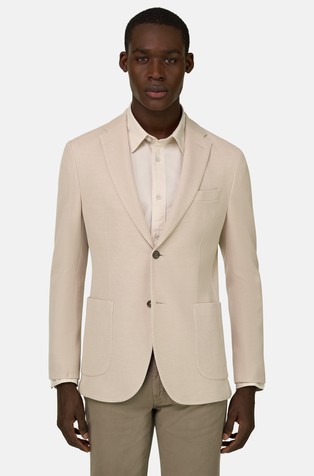 B Jersey Micro Textured Jacket in Pure Cotton