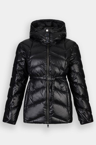 Prošivena najlonska jakna punjena paperjem s kapuljačom