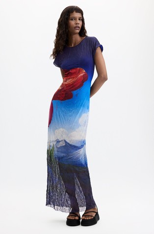 Printed Short-Sleeve Dress