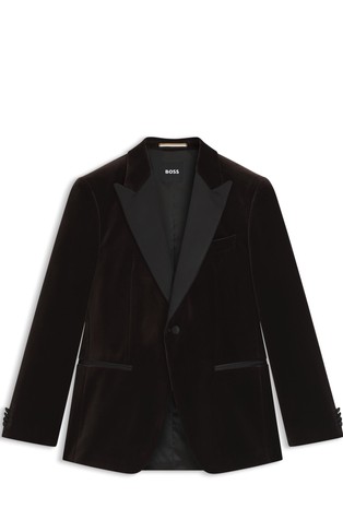 Slim fit smoking sako od pamučnog velura