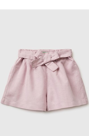 Kratke hlače s trakom od mješavine lana