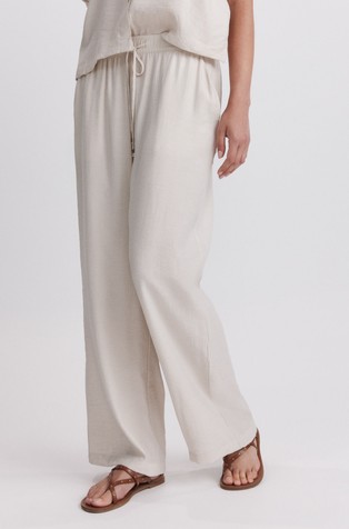 Viscose-blend drawstring trousers