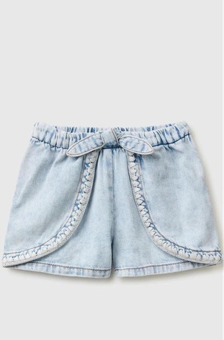Denim kratke hlače s detaljem čvora