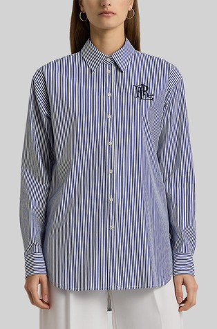 Relaxed fit striped stretch cotton shirt