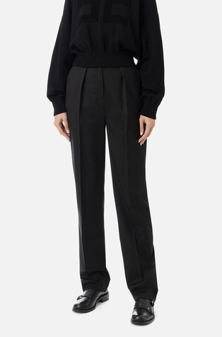 Hlače od mješavine vune s naborima