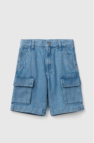 Denim cargo bermude