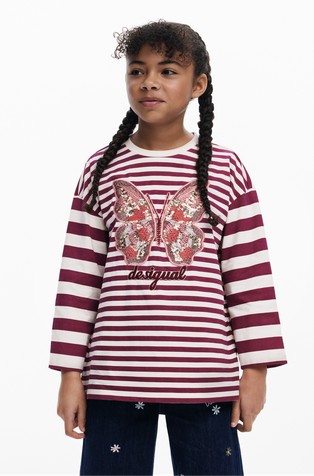 Prugasta majica dugih rukava sa šljokicama