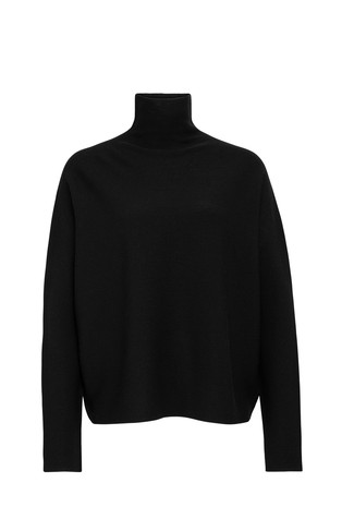 Pleten vuneni pulover s visokim ovratnikom