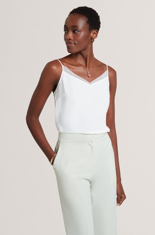 Strappy top with transparent trim