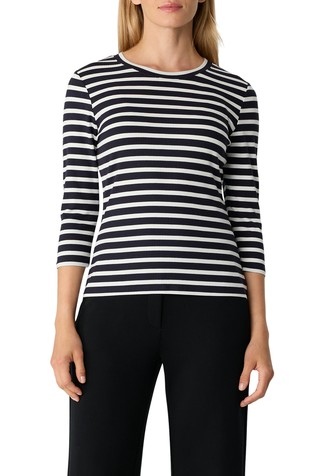 Slim fit rebrasta majica s 3/4 rukavima