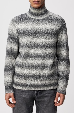 Pleten pulover od mješavine pamuka s uzdignutim ovratnikom