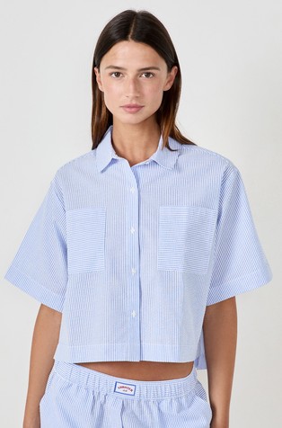 Seany 3/4 Sleeve Pyjama Shirt with Fine Stripes