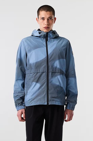 Water-repellent Hooded Jacket with Print Design