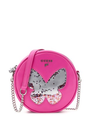 Mini faux-leather circle bag