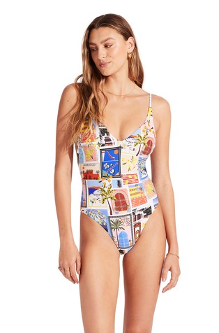 Jednodijelni kupaći kostim s V-izrezom