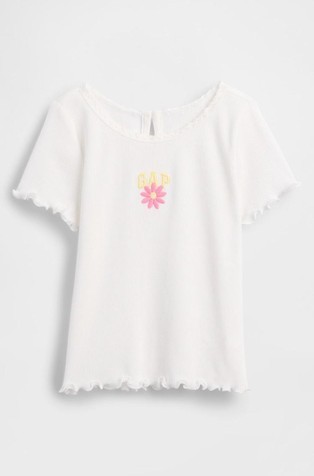 Gap logo rebrasta majica kratkih rukava za djecu djevojčice