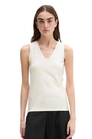 Sleeveless top in stretch jersey
