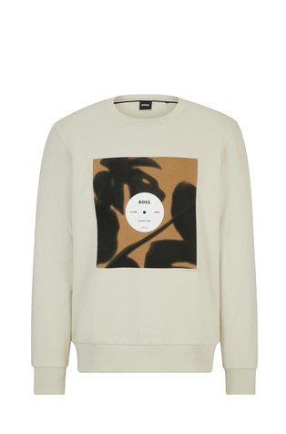 Relaxed fit pamučni pulover s otiskom