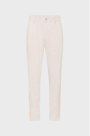 Hlače od mješavine lana s naborima