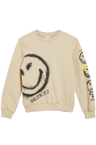 Smiley® pulover s otiskom sprijeda i na rukavu