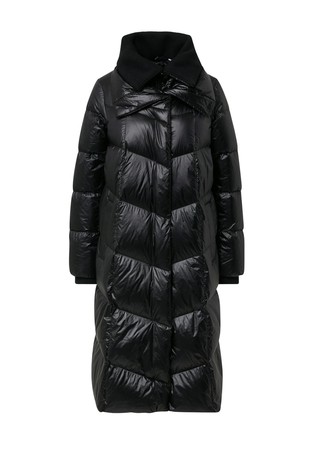 Duga jakna punjena paperjem s pletenim unutarnjim ovratnikom