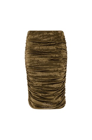 Slim fit nabrana suknja od velura
