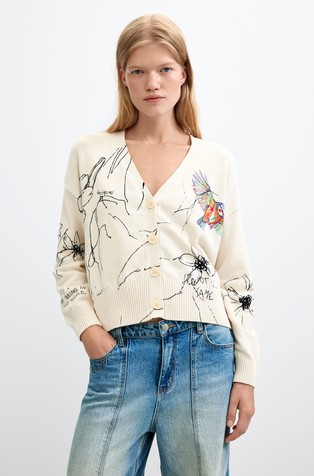 Floral Printed Cotton-blend Cardigan