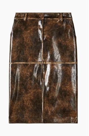 Suknja od umjetne kože s prorezom