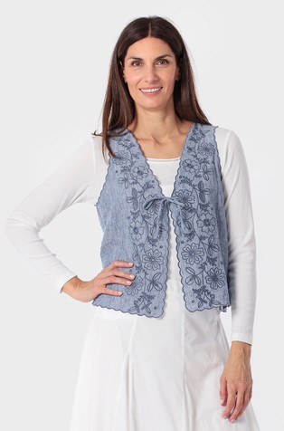 Lightweight vest with embroidery