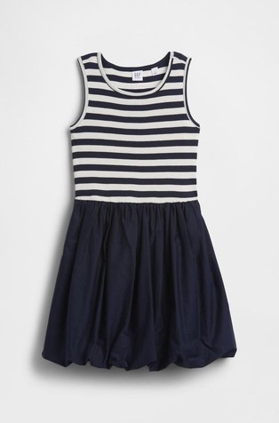 Haljina od kombinacije tkanina s balon suknjom za djevojčice