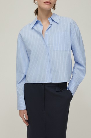 Pamučna košulja s prugastim uzorkom i ukrasnim kamenčićima