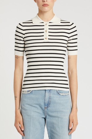 Pletena polo majica kratkih rukava od mješavine viskoze