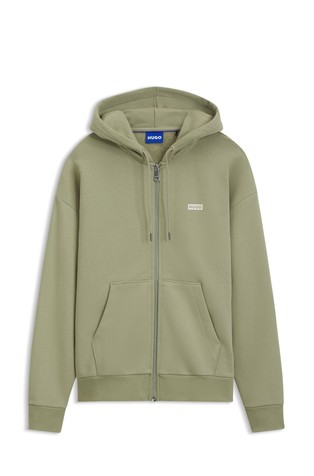 Cotton-terry hoodie with logo prints front and back