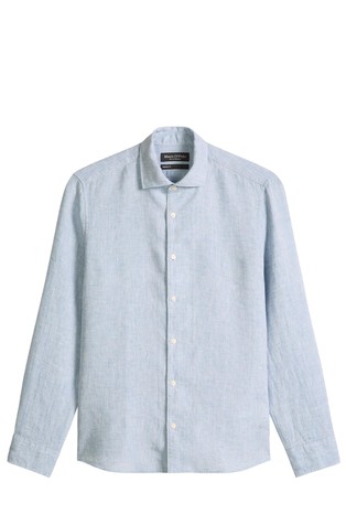 Shaped fit linen shirt